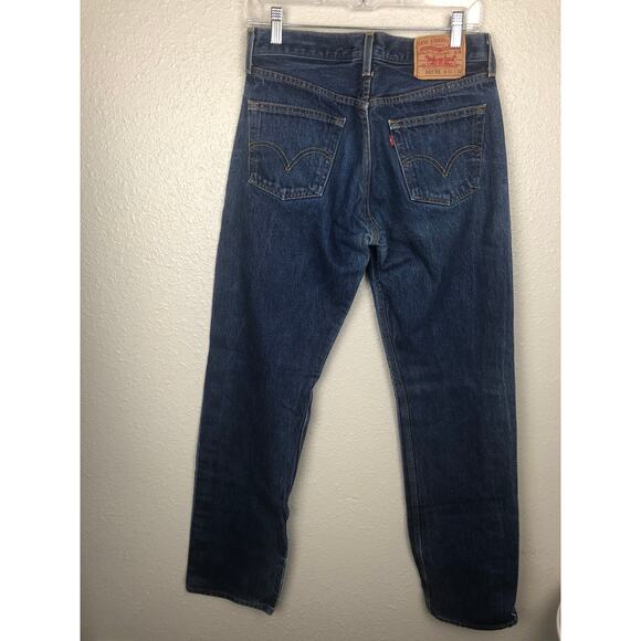 Vintage Y2k Levi's 501 501XX Blue Classic Straight Button Fly Denim Jeans 31x36 - Picture 6 of 13